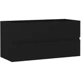 vidaXL Waschbeckenunterschrank Schwarz 90x38,5x45 cm Holzwerkstoff