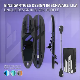 ECD Germany SUP Board Aufblasbar 305 x 82 x 15 cm schwarz
