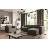 Fun Möbel Ecksofa Schlafsofa inkl. Sessel WALDO, Stoff Poso