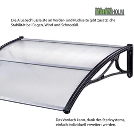 Trutzholm Vordach Pultvordach 75 x 120 cm schwarz