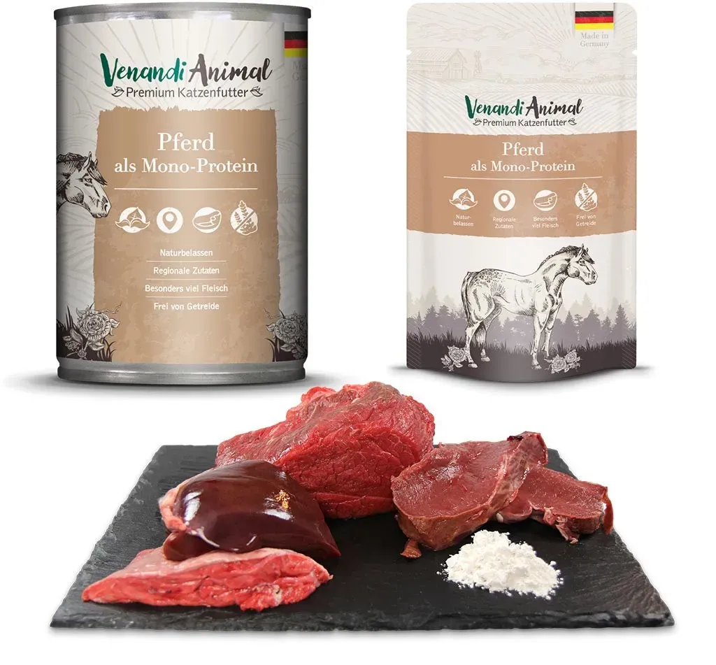 Venandi Animal Nassfutter mit Pferd als Monoprotein - 125 g