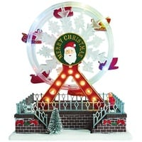 e4fun Weihnachtsdorf/-szene: Riesenrad mit LED Beleuchtung, Musik, drehendem Riesenrad, Musik, batteriebetrieben