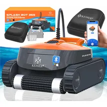Kesser Poolroboter für Boden und Wand Poolsauger bis 100m2 Pools & eine leistungsstarke Reinigung Poolreiniger vollautomatisch mit App-Funktion und Kontrollmodul Klettermechanismus