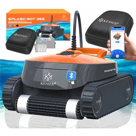 Kesser Poolroboter für Boden und Wand Poolsauger bis 100m2 Pools & eine leistungsstarke Reinigung Poolreiniger vollautomatisch mit App-Funktion und Kontrollmodul Klettermechanismus