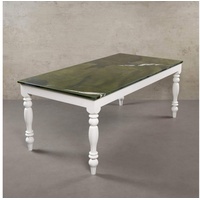 MAGNA Atelier Esstisch LOUISIANA mit Marmor Tischplatte, Küchentisch, Eichenholz, Naturstein, nachhaltig, 200x100x75cm grün 200 cm
