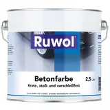 Ruwol Betonfarbe Reinweiß (RAL 9010) 2,5 liter - Betonfarbe außen frostsicher - Bodenfarbe Außen- fassadenfarbe sockelfarbe Farbe für Beton, Holz, Stein - Innen & Außen - Terrassen und Einfahrten
