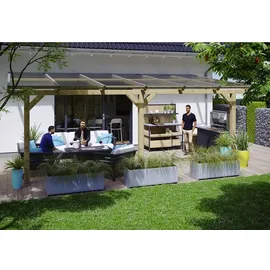 SKANHOLZ Terrassenüberdachung Andria 648 x 350 cm beige