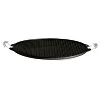 Gusseisenkuss Gusseisen-Grillplatte Light, mit Edelstahl-Griffen 42 cm