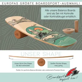 F2 Set Balance Board Pill 86x30cm + Halbkugel und Korkrolle