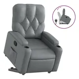 vidaXL Relaxsessel mit Aufstehhilfe Kunstleder 142 x 75 x 100 cm Grau