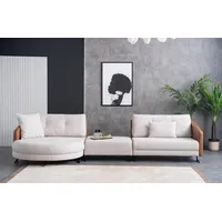 aea Ecksofa Couch Sofa L-Form Sofa Modular Kissen Modern Design Eckcouch - Beige