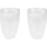 Neuetischkultur Latte-Macchiato-Glas Latte Macchiato-Glas doppelwandig 450 ml, Borosilikatglas, Thermoglas weiß