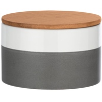 WENKO 2-er-Set Keramik Vorratsdosen mit luftdichtem Bambusdeckel, Aufbewahrungsbehälter für die Küche 0,45L / 0,75L