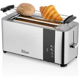 Zilan Scheiben Edelstahl Toaster | Mit Brötchenaufsatz Krümelschublade| Toaster | Toastautomat | Röstautomat | 1400 Watt | Edelstahl-Gehäus...