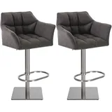 CLP Barhocker Damaso Stoff titangrau 2er Set