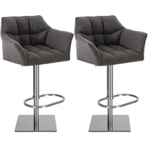 CLP Barhocker Damaso Stoff titangrau 2er Set