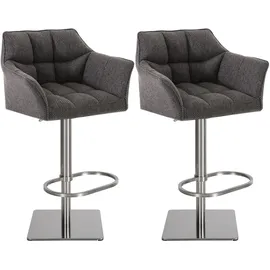 CLP Barhocker Damaso Stoff titangrau 2er Set