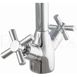 PaulGurkes Design Wasserhahn Zweigriffmischer Kreuzgriff Badarmatur Hahn