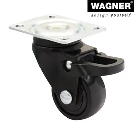 Wagner System WAGNER Design - 3C - - 25 mm, 2 mit Bremse, schwarz, Softlauffläche, Durchmesser Ø 02222704