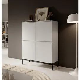 Selsey Highboard 100 x 122 cm Weiß / Schwarz