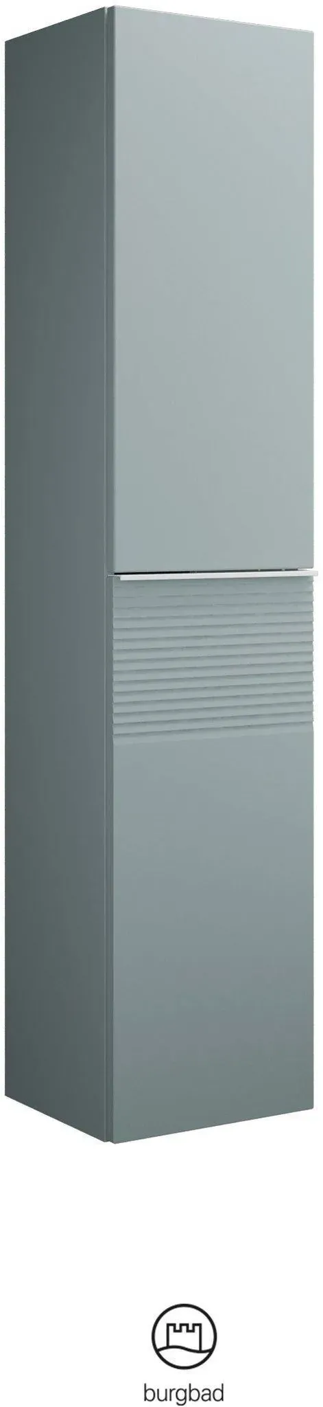 burgbad Fiumo Hochschrank mit Plisseestruktur unten 1600x350x320 Eisblau Softmatt - Eisblau Softmatt