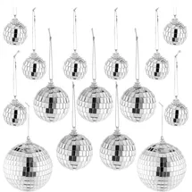 Relaxdays Mini Discokugel 15er Set Silber