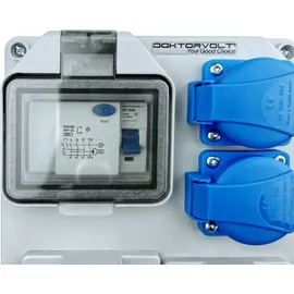 Doktorvolt Baustromverteiler FI-Schutzschalter HL-FI 1x16A 1x32A 2x230V Stromverteiler Doktorvolt DV-7242-D