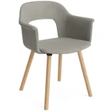 HAY - Layout 224 Armlehnstuhl, Eiche / hellgrau (Hay Turf) (Kunststoffgleiter)