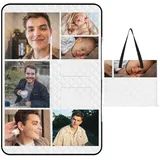 Naispanda Personalisierte Picknickdecke wasserdichte Picknickdecke mit Tragegriff, Personalisierte Stranddecke Sandfeste Faltbare Strandmatte Campingdecken für Garten Strand Park Rasen Wandern