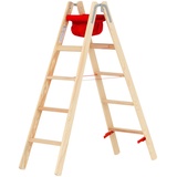 Hymer Holz-Stufenstehleiter beidseitig begehbar 2x5 Stufen