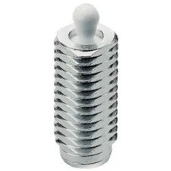 Seitendruckstück, mit Gewinde, ohne Abdichtung/leichte Federkraft | d1=M12 / l1=19 mm / Federkraft=~ 20 N | 22150.0375