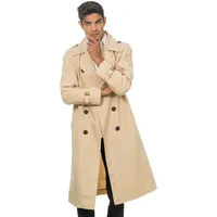 Chaks - Trenchcoat für Erwachsene, Beige, klassischer Detektiv Mantel, Inspector, für Karneval, Mottoparty