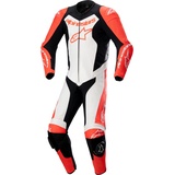 Alpinestars GP Force Lurv perforierte 1-Teiler Motorrad Lederkombi, schwarz-weiss-rot, Größe 54 für Männer