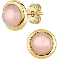 Firetti Paar Ohrstecker »Schmuck Geschenk Gold 333 Ohrschmuck Ohrringe Kreis rund Edelstein«, Made in Germany - mit Chalcedon 47051028-0 gelbgoldfarben-rosa - rosa)