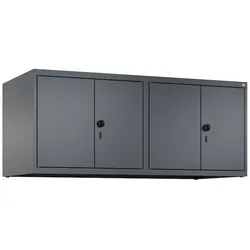 C+P Doppelter Aufsatzschrank Classic PLUS, 4 Abteile, HxBxT 50x120x50cm, Sicherheitsdrehriegel, Anthrazit von PROREGAL