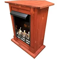 Ethanolkamin Gelkamin Modell Madrid Kirschbaum Eckkamin inklusive 27 teiligem Set - Braun