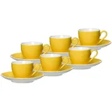 Ritzenhoff & Breker Doppio Espressotassen und -untertassen 6er Set Gelb