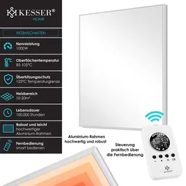 Kesser KESSER® Infrarotheizung Mit Thermostat Infrarot Wandheizung Elektroheizung IP44