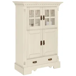 Highboard HOME AFFAIRE "Milan", beige (cremfarben), B:102cm H:149cm T:47cm, Massivholz, Sideboards, Vitrine, Breite 102 cm