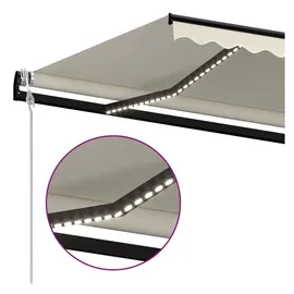 vidaXL Automatische Markise mit LED & Windsensor 600x350 cm Creme - Beige