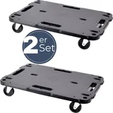 GarPet 2x Transportroller Rollbrett Transportrollen Rollbrett Werkstatt Pflanzen Rollbretter Transport Möbelrollen flach Pflanzenroller eckig