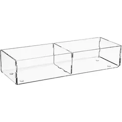 Sortierbox aus Plexiglas transparent, 2 Fächer, 240 x 80 x 50 mm - 93 156 20