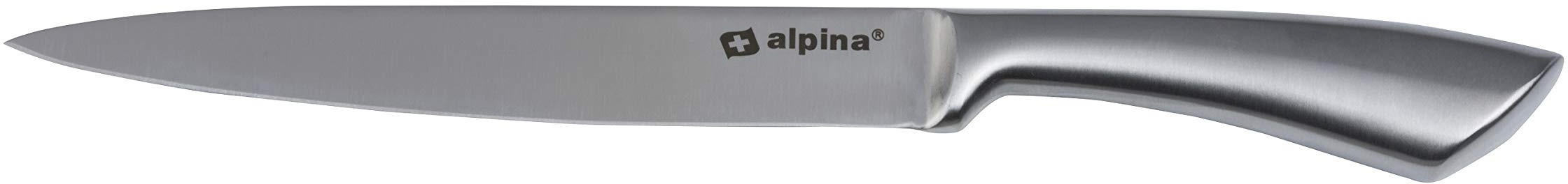 alpina Kochmesser - Küchenmesser 33 cm - Profi Messer - Multifunktionales Chefmesser - Allzweckmesser aus Edelstahl - Scharfe Klinge - Silber,