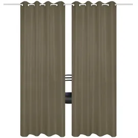 HOMEbasics Home WOHNIDEEN Vorhang 53350 Ösenschal doppelpack Atlantik blickdicht, 235x140 cm (2 St), Ösen, blickdicht, 100% Polyester grau