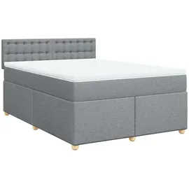 vidaXL Boxspringbett 140 x 200 cm Hellgrau