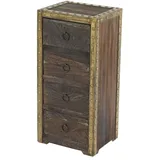 Mendler Kommode Duran, Schubladenkommode Schrank, 4 Schubladen 70x33x26cm Shabby-Look Vintage ~ braun