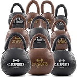 C.P. SPORTS Kettlebell - Kunstleder braun - Gewicht 1kg | für Kraftsport, Cross Training, Fitness, Sport, Workout | robust und abwaschbar | für Damen & Herren, Anfänger & Einsteiger