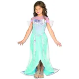 Fancy Me Mädchen Deluxe Kleine Meerjungfrau Prinzessin Buch Tag Woche Verkleidung Kleid Kostüm Outfit - Blau, Blau, 3-4 Years
