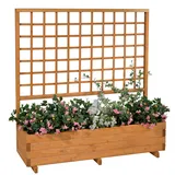 Gaspo Blumenkasten Hellbrunn mit Spalier 136 cm x 140 cm x 37 cm Honigbraun