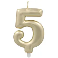 Papstar Zahlenkerze mit Halter 7 cm 12 St. Gold